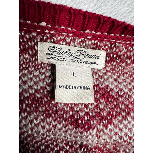 Lucky Brand Red and Cream Cardigan - Picture 4 of 9